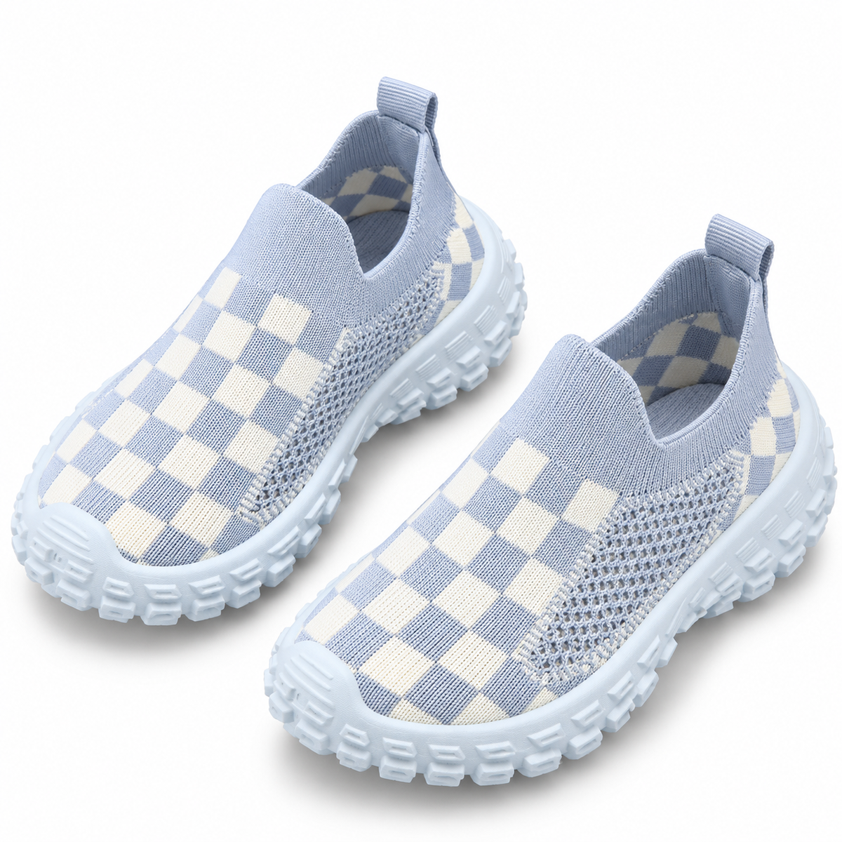 Checkerboard Knit Kids Sneakers