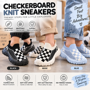 Checkerboard Knit Kids Sneakers