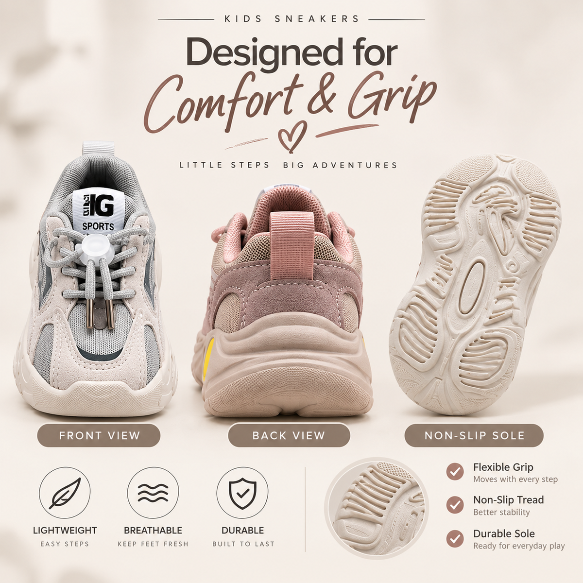 KiddoraFlex Kids Sports Sneakers